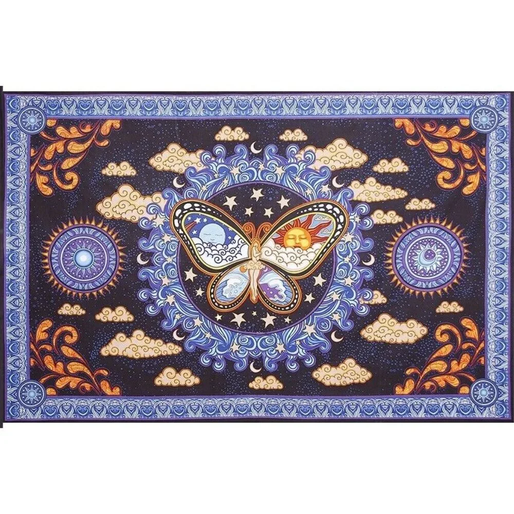 New 45x30 Nymph Butterfly Tapestry Wall Hanging Decor Gift Sun & Moon Celestial